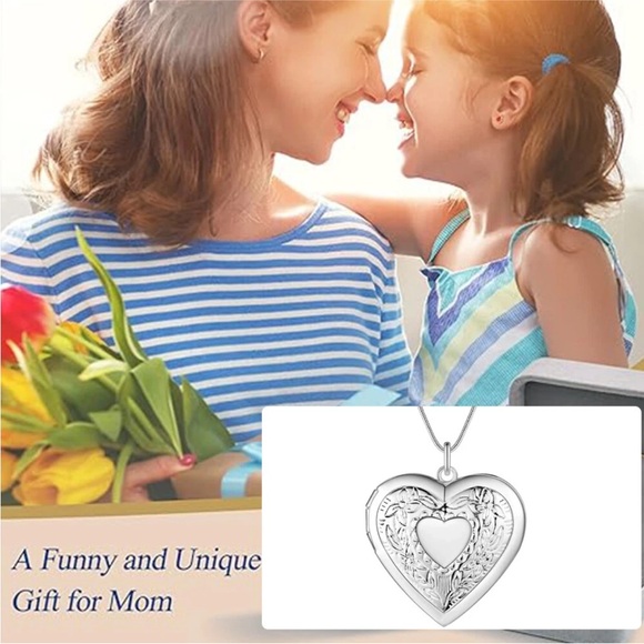 Intricate Silver Heart Pendant Necklace 925 heart locket and chain - Picture 10 of 11